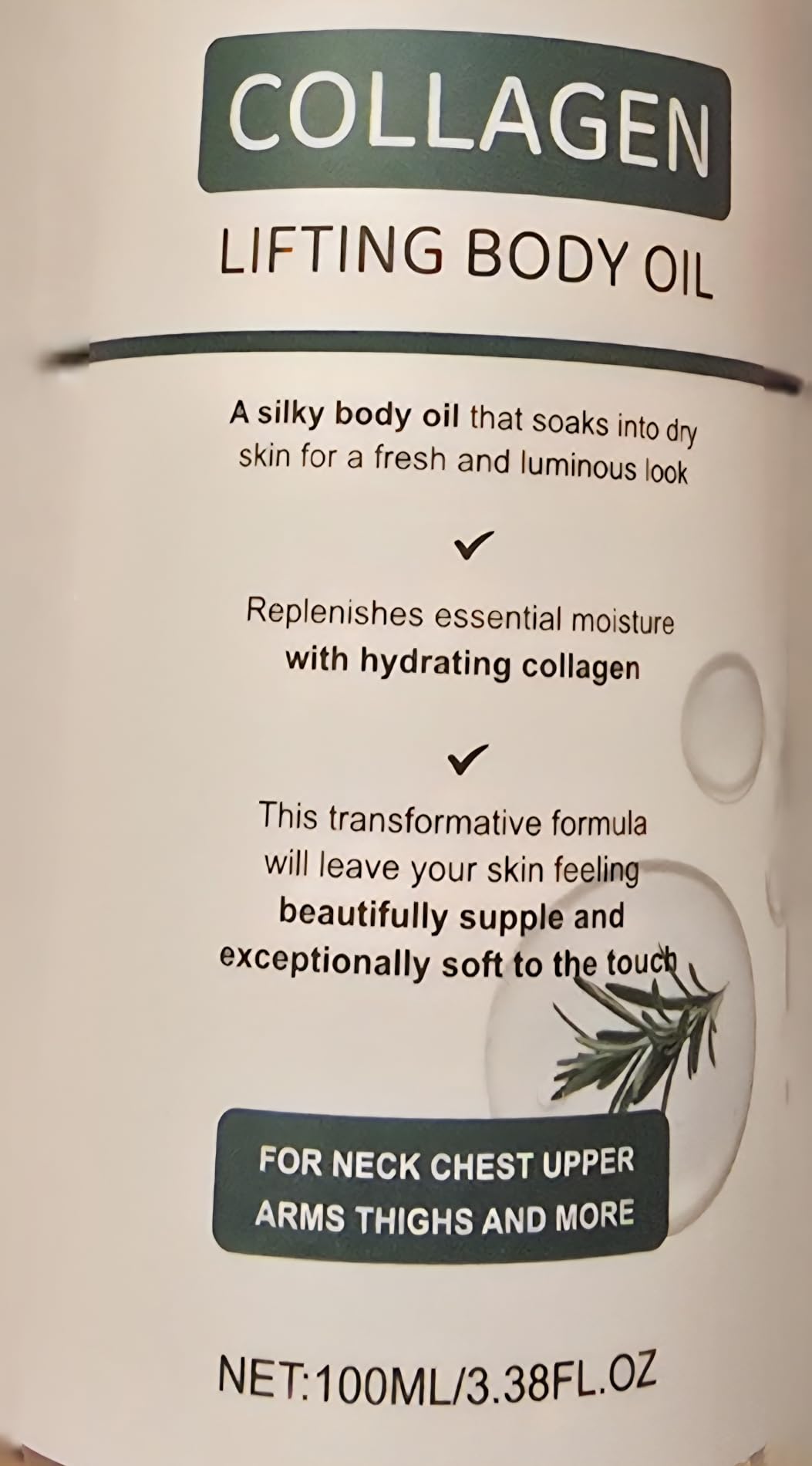 Kaminii Collagen Lifting Body Oil After Shower, Hydrating Collagen Oil For Body, Moisturizing Anti Aging for Women & Men, Helps Soften Appearance of Crepey Skin for All Skin Types-1PC