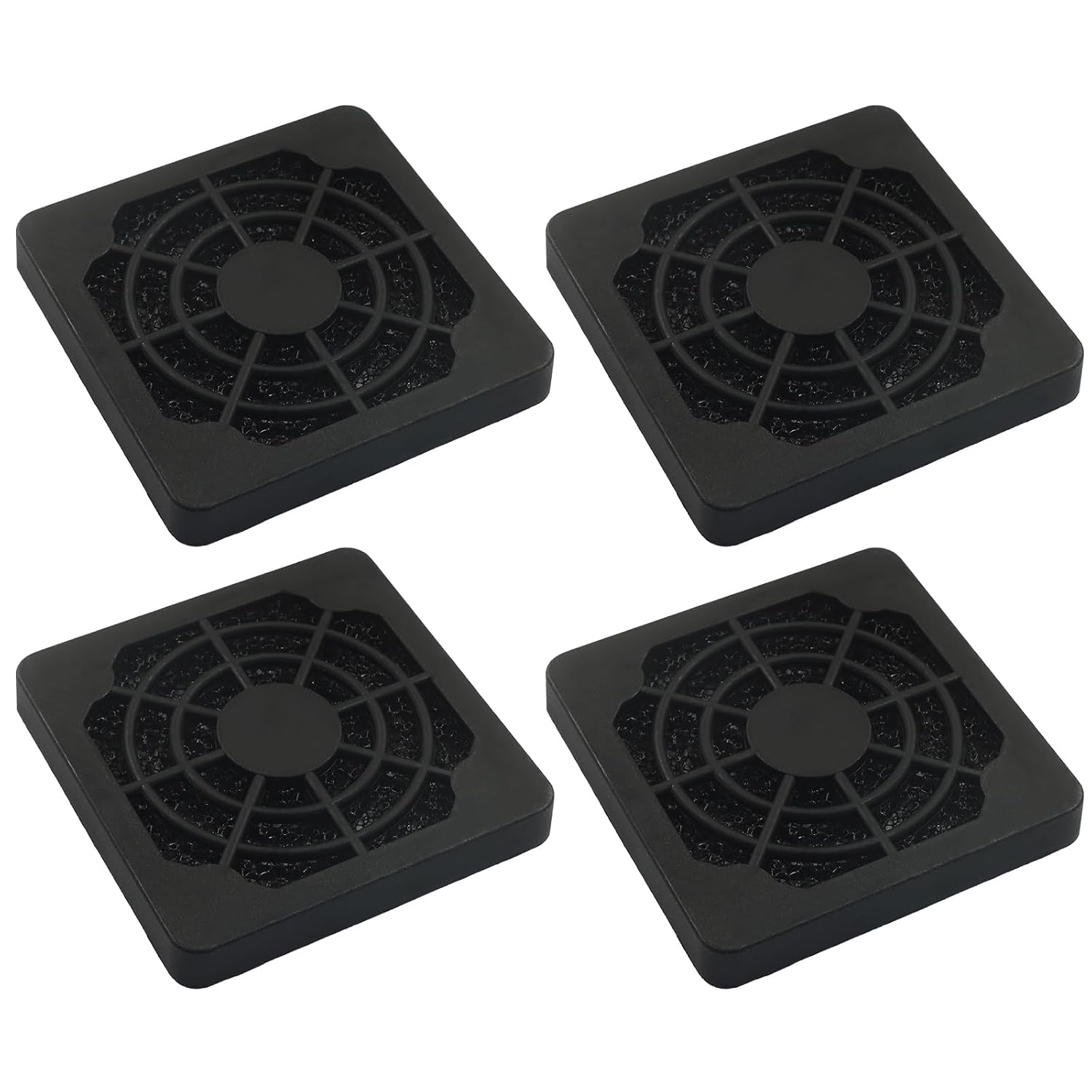 Bivethoi 80mm Dustproof Fan Filter, Black, 4 Pcs