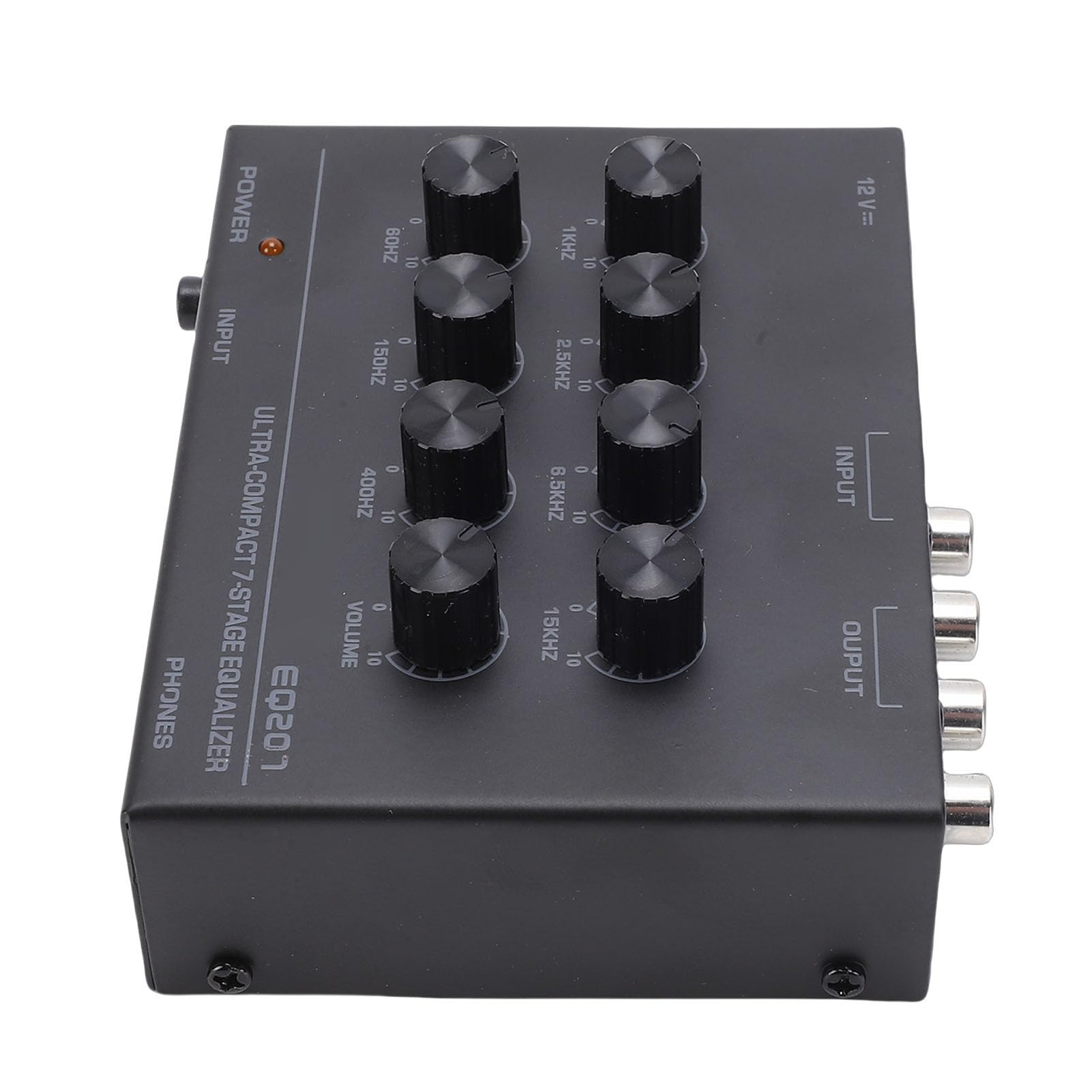 Tosuny Equalizzatore Grafico Audio a 7 Bande, Preamplificatore e Amplificatore per Cuffie, Equalizzatore Stereo per Auto Domestiche per L'elaborazione del Suono con Interfaccia AUX da (black)