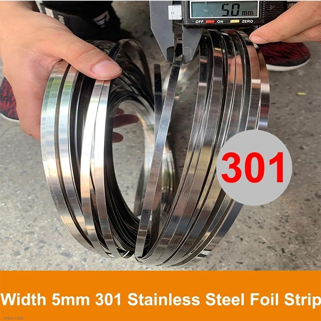 301 Edelstahlband 0,25 mm x 1000 | Hochelastischer Folienstreifen for Federn und Bastelarbeiten(0.25x300x1000mm)