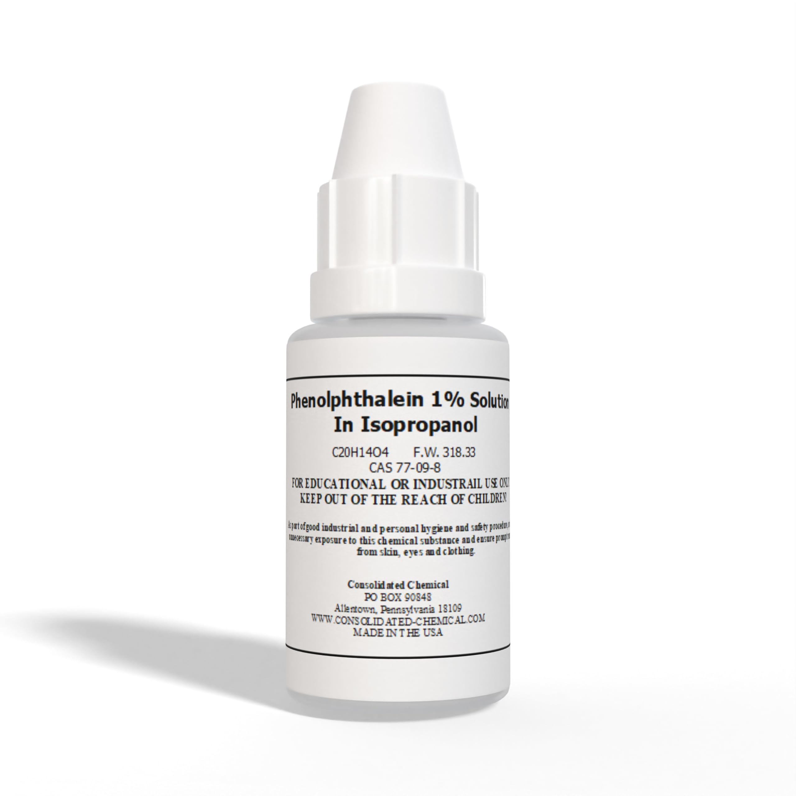 Phenolphthalein Indicator 2oz Dropper Bottle