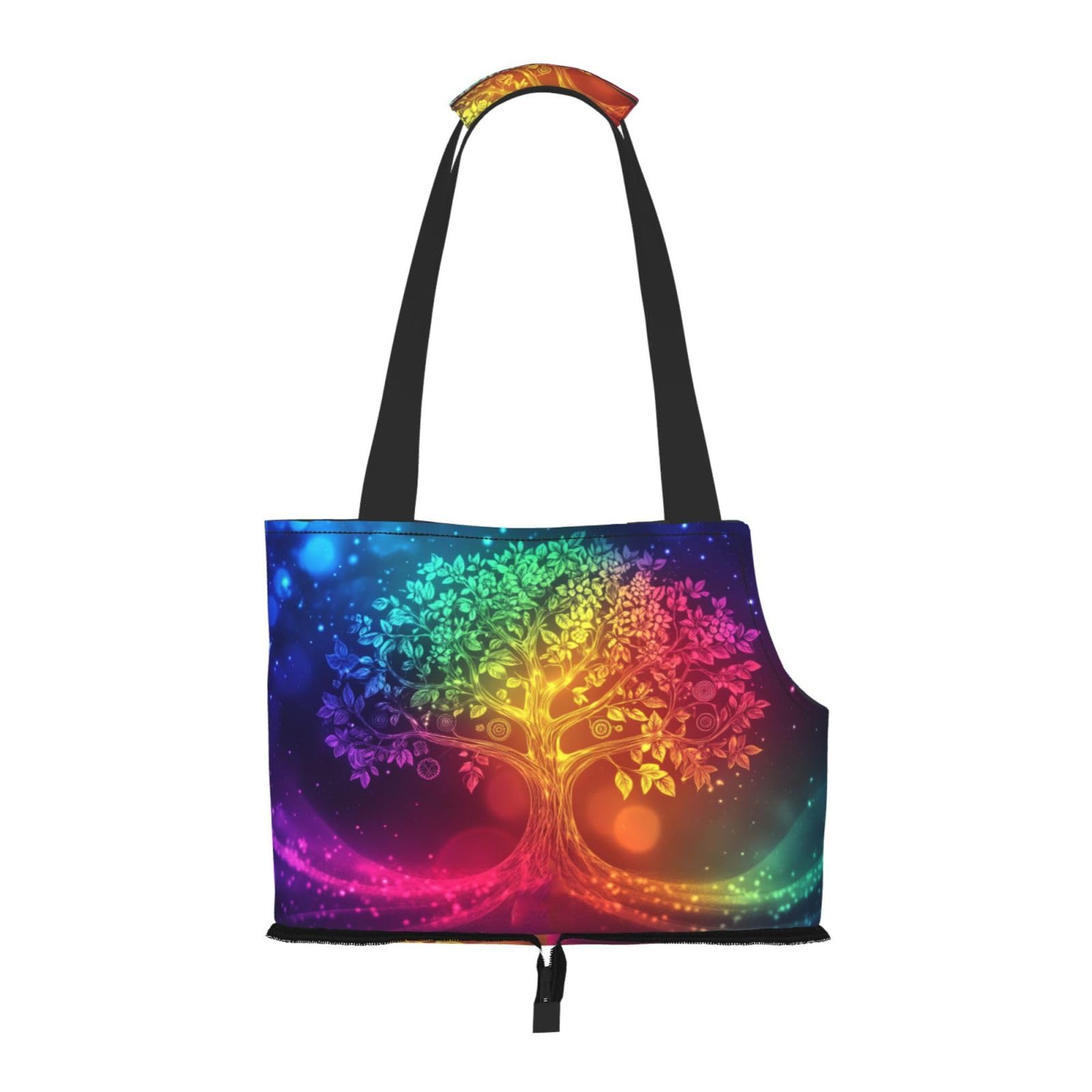 Neon Tree of Life Pet Sling Carrier for Small Dog Cats Puppy Portable Tote Bag Pouch for Outdoor Travel Hiking