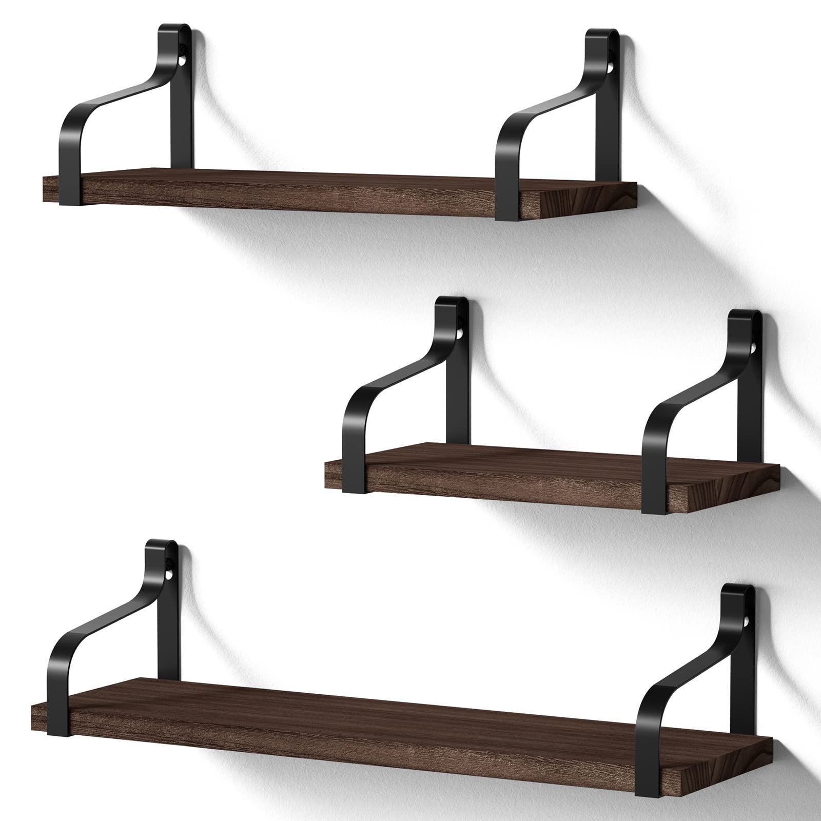 Love-KANKEI Floating Wall Storage Shelves Mounted Set of 3