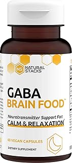 NATURAL STACKS GABA Supplement w/L-Citrulline & Grape Seed Extract - 20 Servings (60 ct.) - Deep Relaxation and Calm - Night Time Aid - Brain Food Formula Promotes GABA (Gamma-Aminobutyric Acid)