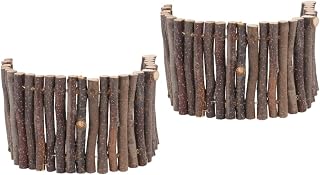 BESPORTBLE 2piezas De Madera para Hámster Refugio Natural para Pequeñas Valla De Seguridad para Tortugas y Reptiles Color Marrón