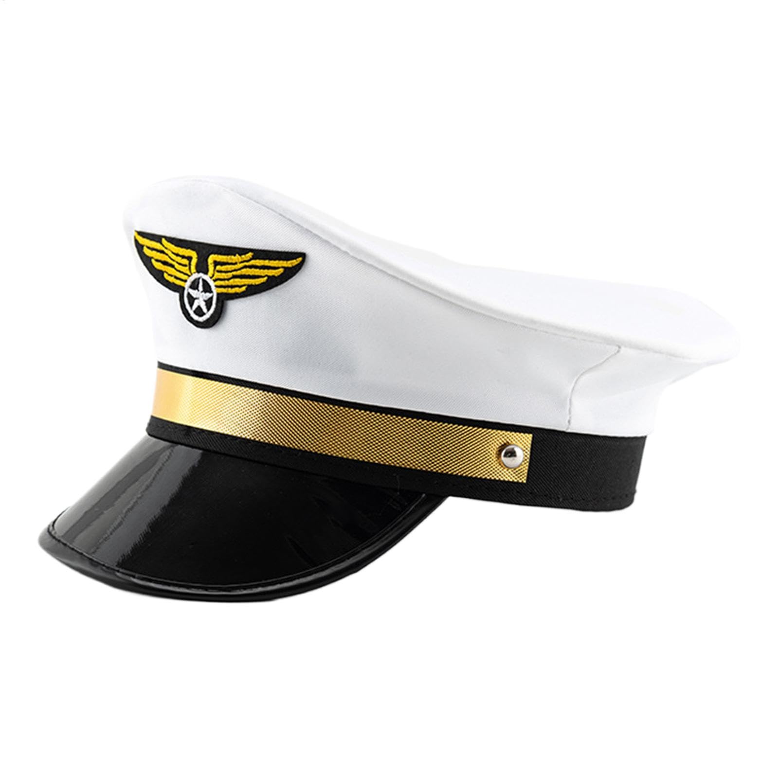 Sombrero de capitán piloto, gorra de cosplay, sombreros de piloto ajustables, gorras de avión de capitán de aviación, sombreros de capitán de la marina para adultos, accesorios de disfraz