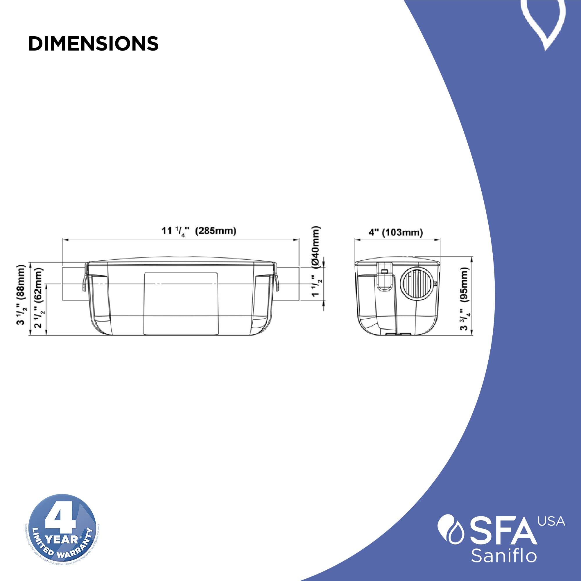 SANIFLO Kit di neutralizzazione della condensa, bianco, 6,75 x 4,5 x 11,5