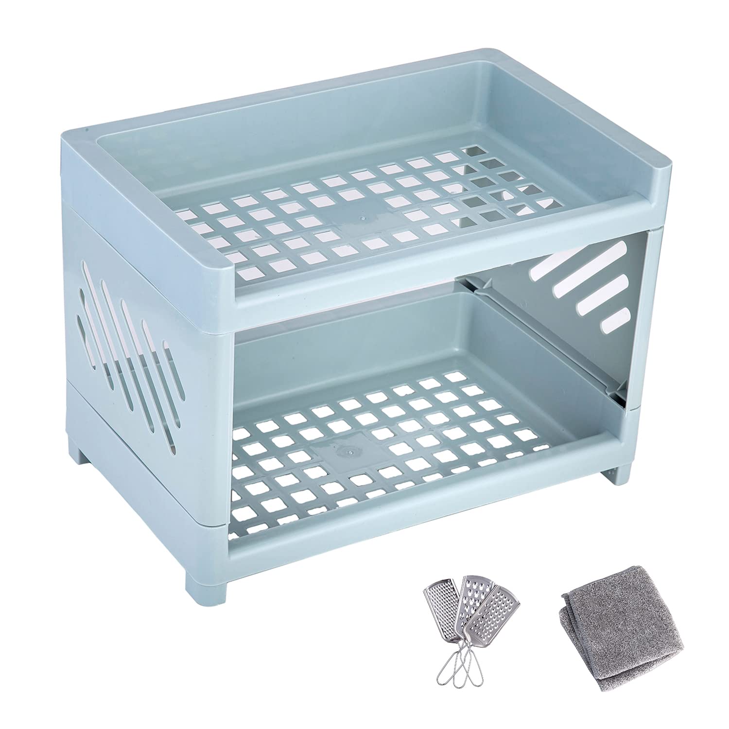 OMODDOS 2-Tier Bathroom Organizer Countertop，Mulit-Function Kitchen Cabinet Organizer and Storage,Desk Organizer for Kitchen, Bathoom, Study and Office