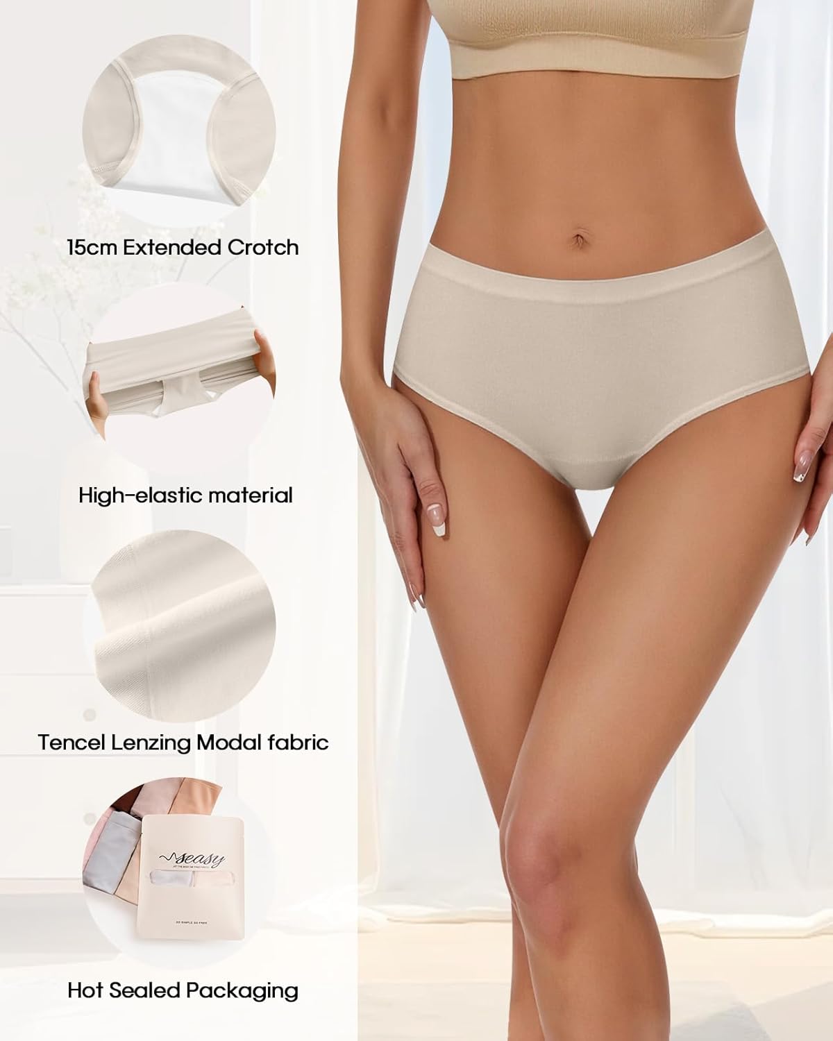 Seamless Underwear for Women Cotton Underwear Breathable No Show Panties 2 Pack - Image 4