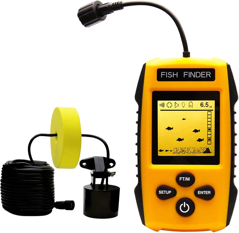 Buscador de peces portátil para pesca, Kayak, buscador de profundidad de peces, equipo de pesca con transductor de Sonar y pantalla LCD