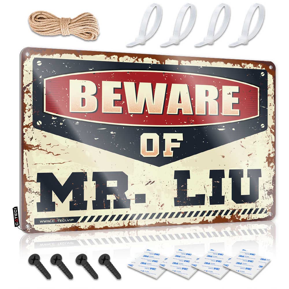 Outdoor Bar Signs Beware Of Mr. Liu Sign Funny Kitchen Signs Outdoor Bar Decor(30X40CM)