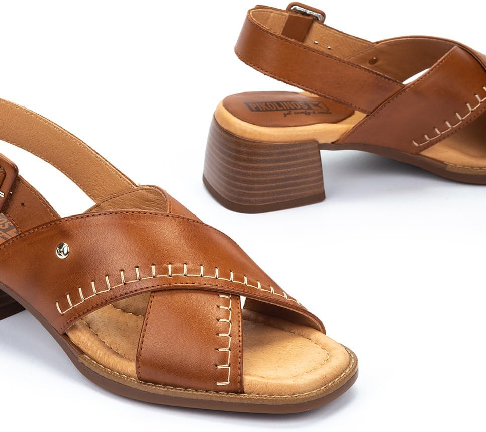 PIKOLINOS Heeled Sandals Leather Oliva for Woman