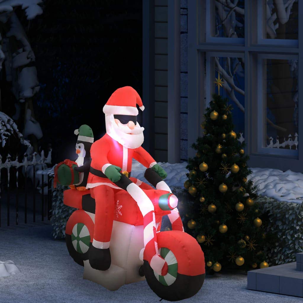 vidaXL Père Noël Gonflable sur Moto LED IP44 160 cm