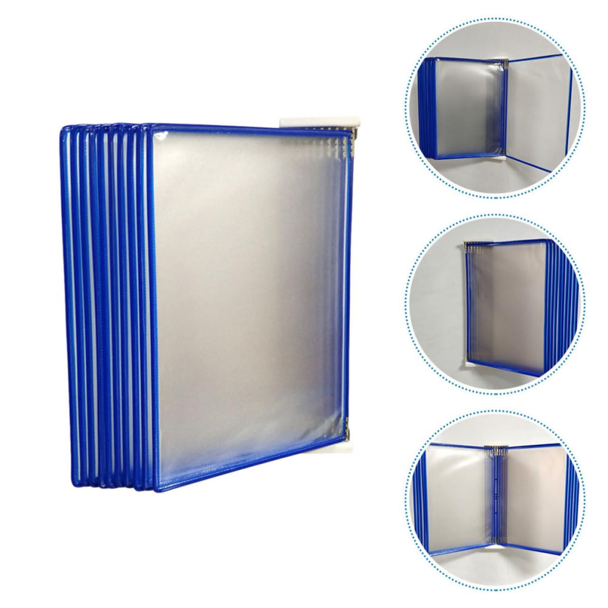Organizzatore di Documenti da Parete in Metallo e Pvc Blu, Scaffale Verticale per File e Libri, per Uffici e Sale Riunioni, Porta Documenti Appeso Resistente