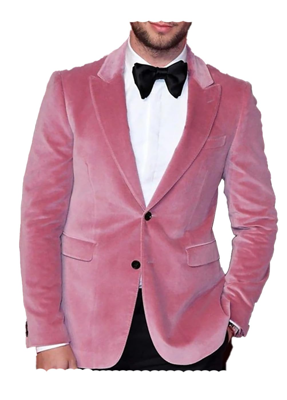 Leader Of The Beauty Men's Blush Pink Velvet Blazer Slim Fit Suit Jacket Button Tuxedo Blazer Wedding Prom Dinner Xl