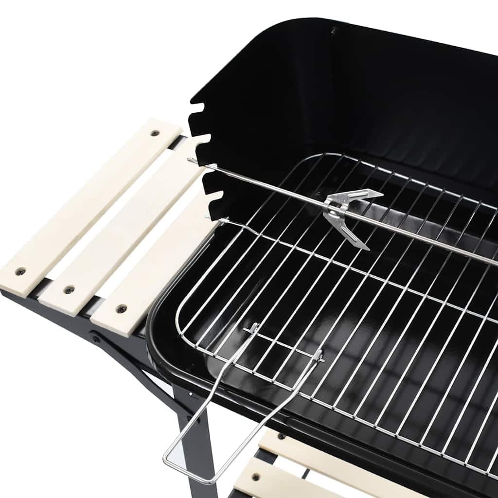 Mangloder Barbacoa de carbón vegetal con ruedas, parrilla de altura ajustable de 71 a 85 cm, 83 x 44 x 87 cm, estante lateral para camping, fiestas, barbacoas al aire libre