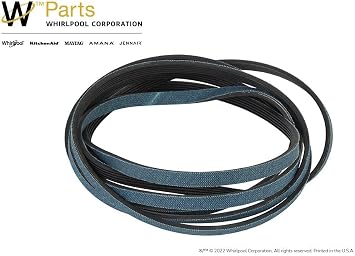 Whirlpool WP40111201 Genuine OEM Dryer Drum Belt Replacement Part - Replaces R0606549, 14218936, 40051501, and More