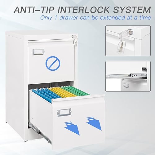 Miniatura 12 de Yizosh Archivador negro de 4 cajones con cerradura, archivadores para oficina en casa, gabinetes de almacenamiento de archivos de oficina
