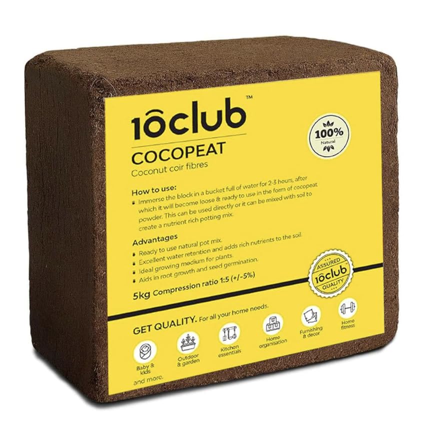 Image of Kraft Seeds by 10CLUB Big Trowel with 5*Cocopeat 100g - Gardener's Essential Kit /Combo for Planting, Transplanting, and Soil Enrichment | Eco-Friendly Garden Tools for Healthy Growth