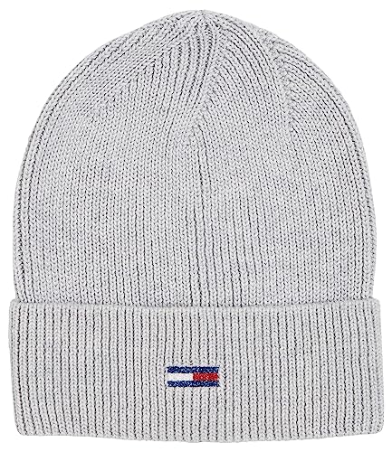 Tommy Jeans Damen Strickmütze Flag Wintermütze, Grau (Silver Grey),...