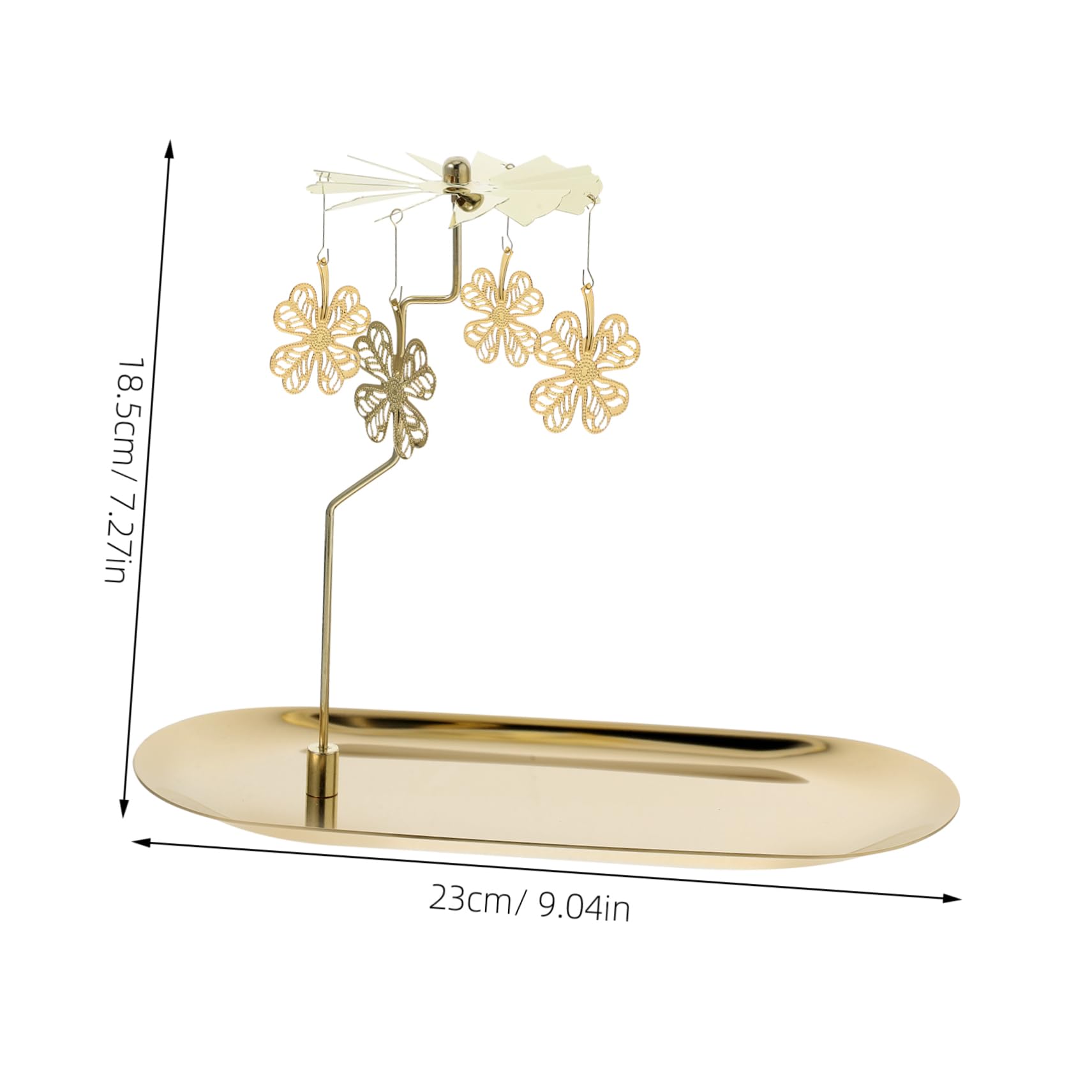 Candelabro Giratorio de Hierro con Bandeja, Dorado | Centro de Mesa Decorativo, sin Alimentación Eléctrica, para Bodas y Navidad