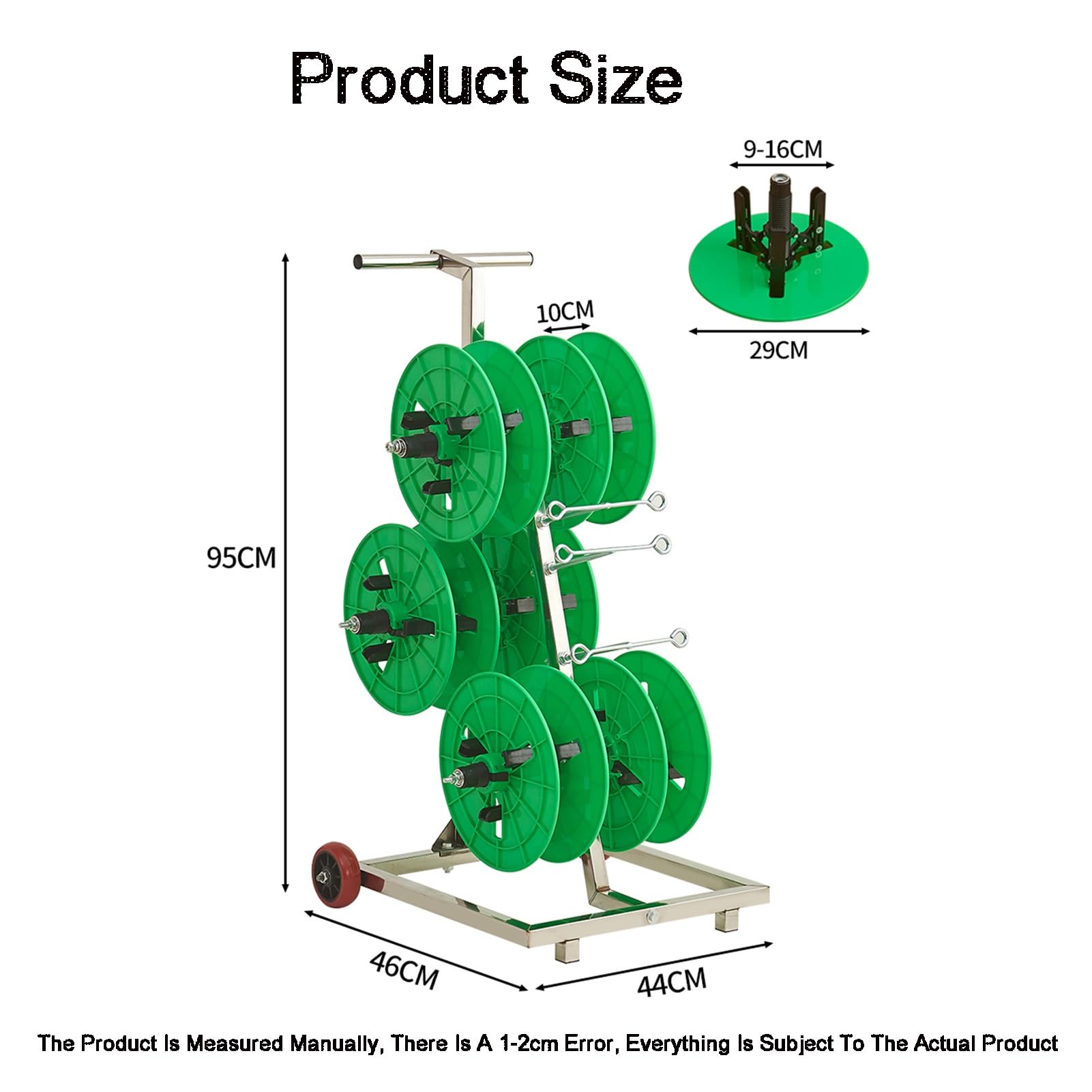 Présentoir Distributeur de câbles, Support Robuste pour bobines de câbles avec roulettes, Distributeur et Support Portable pour câbles en Vrac pour Le Stockage Industriel - Idéal pour la ven