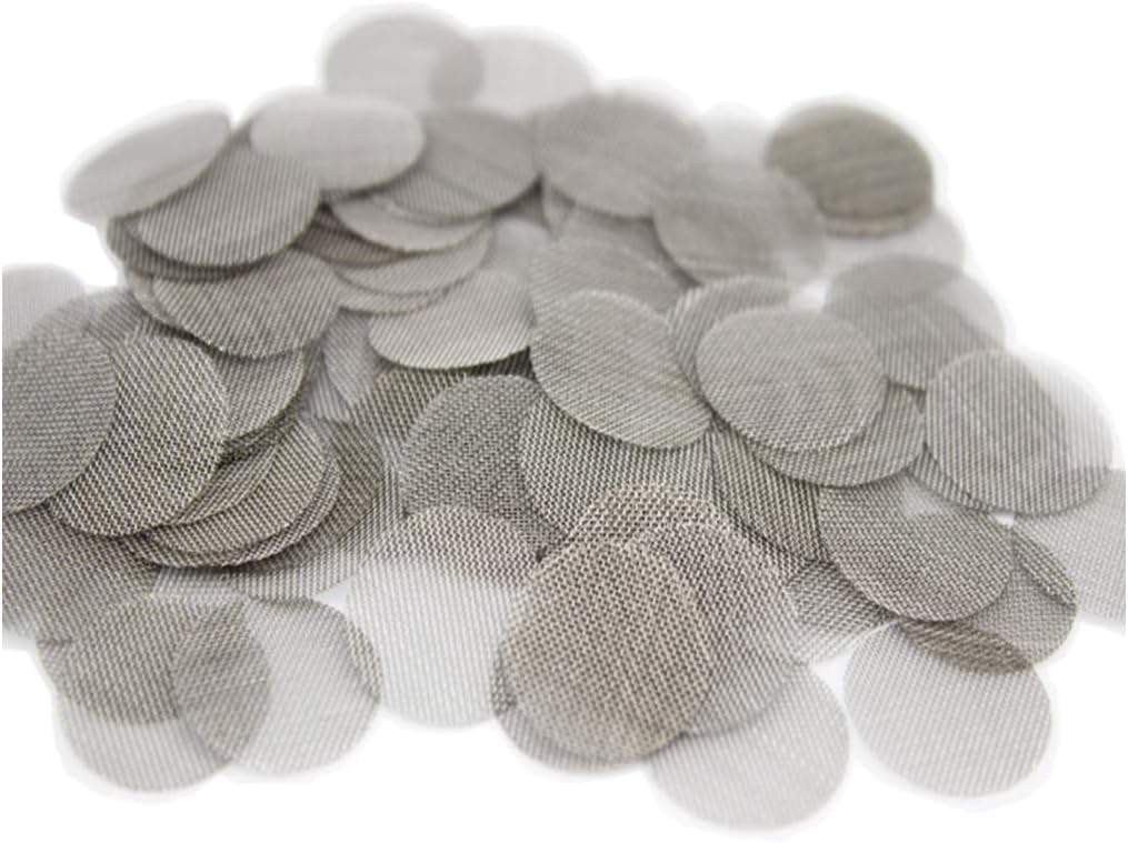 GODLOVEM 100 Pieces Stainless Steel Smoking Screens Pipe Screen Filters, 20mm