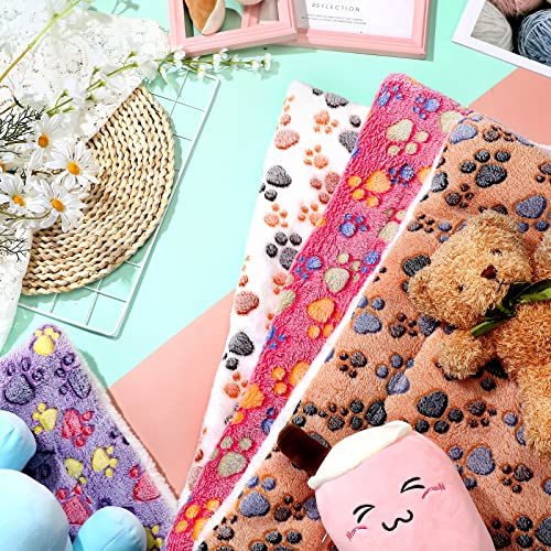 4 Pack Ultra Soft Dog Cat Bed Mat With Cute Prints Reversible Fleece Dog Crate Kennel Pad Cozy Washable Thickened Hamster Guinea Pig Bed Pet Bed Mat For Small Animals (Vivid Color, 23 X 18 Inches) #TOP6