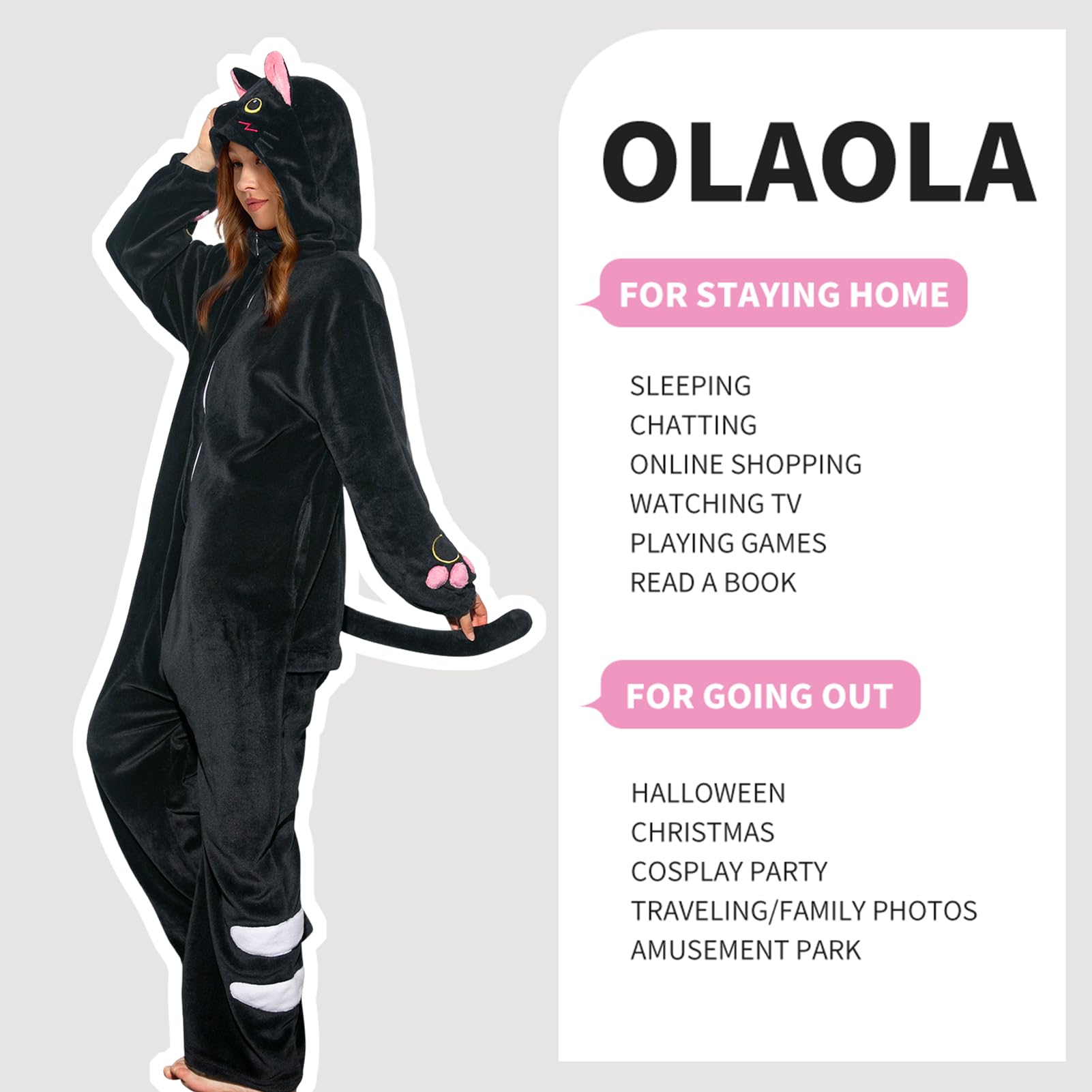 OLAOLA Combinaison Pyjama Femme Homme Animaux Costume Unisexe Adulte Onesie Halloween Cosplay Deguisement Kigurumi Pajamas Fête Vêtements de Nuit