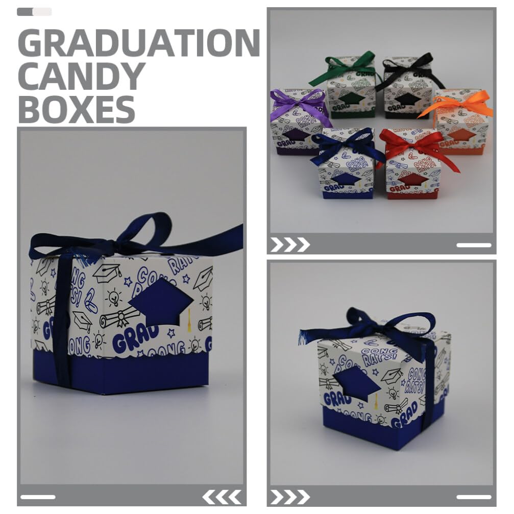 HOLIDYOYO 50stücke Süßigkeitenboxen Für Abschlussfeiern Graduation Candy Boxes Blau Für Festliche Anlässe Robust Und Dekorativ Für Ihre Party