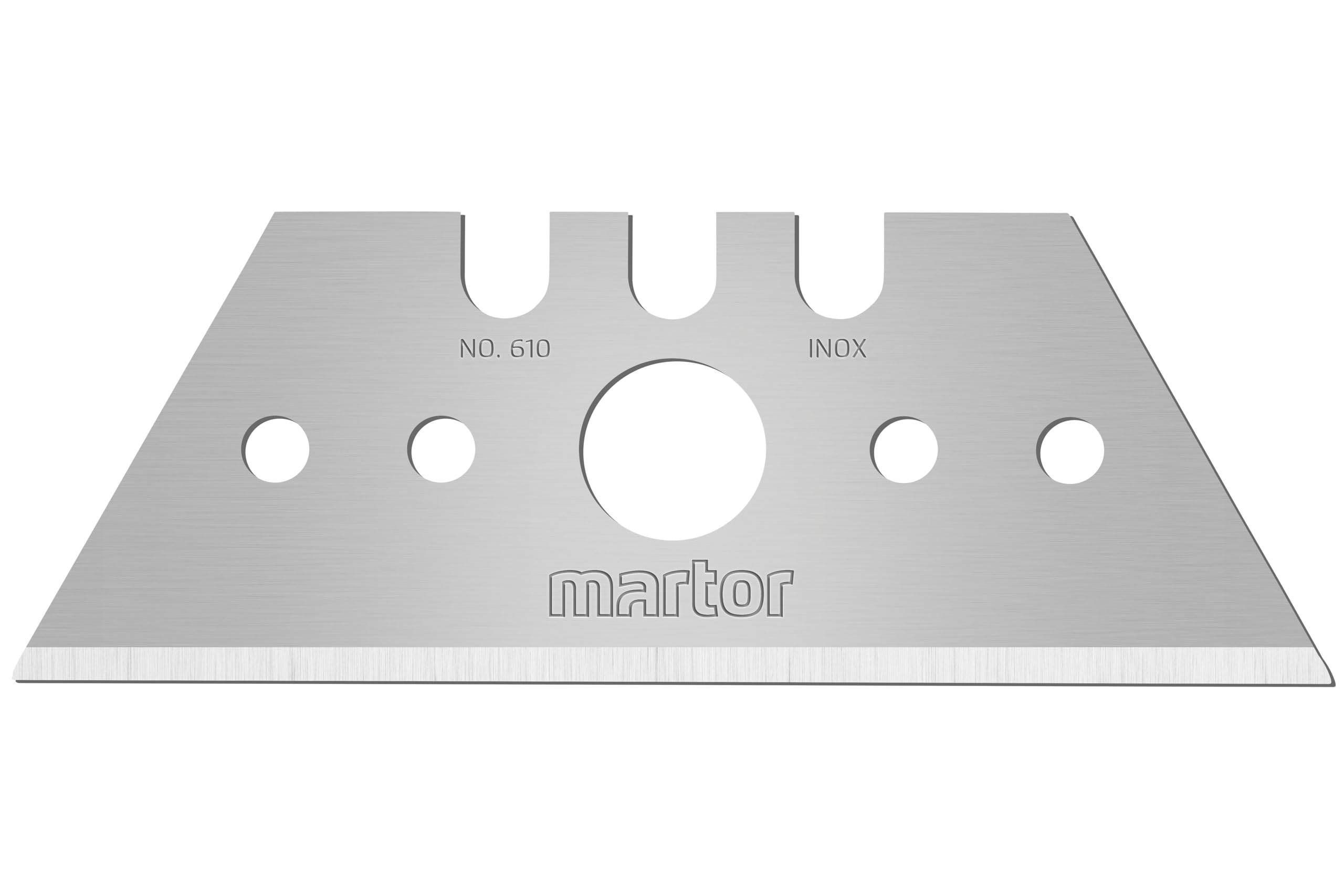 Martor Silver 10 X Trapezoid Blades, Replacement Blades Cutters, Safety Knife, 19 Mm, Sharp, In Dispenser, 2-Fold Usable, No. 610