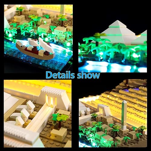 Miniatura 4 de Kyglaring Kit de iluminación LED diseñado para Lego Great Pyramid of Giza 21058 (sin modelo) Architecture Landmark Collection Model Building Set -