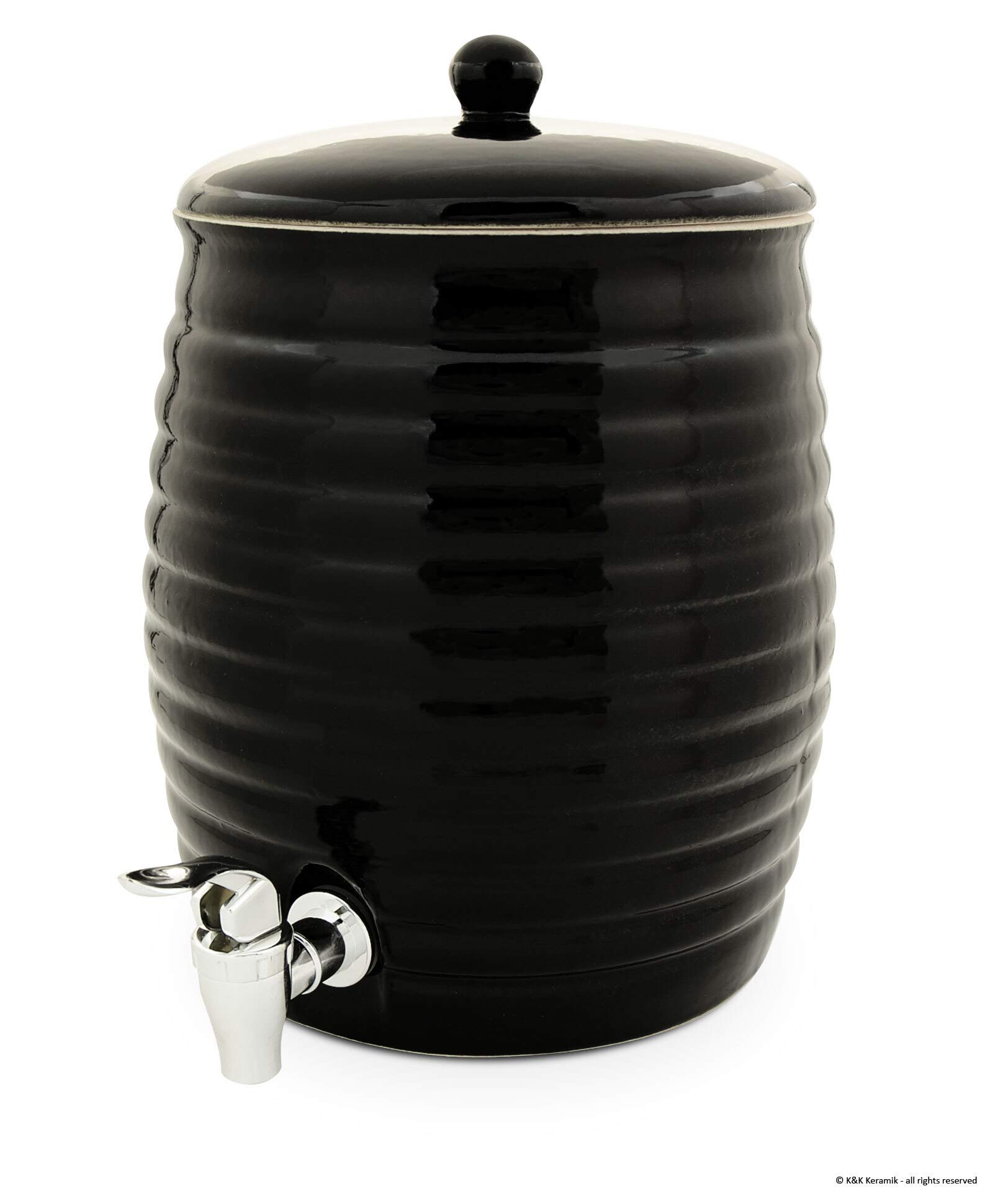 Distributeur de boisson avec robinet étanche noir 6l anti-goutte