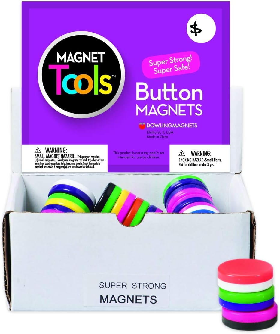 Dowling Magnets Button Magnet Display (40 Pieces)