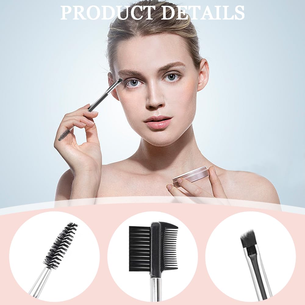 TRKETK 6 Pcs Eyebrow Brush Professional Double-ended Eyelash Comb Angled Eyebrow and Spoolie Eyelash Comb 2 in 1 Eyebrow Brush Tool Makeup Tool for Modifying Brows and Eyelashes - Image 3