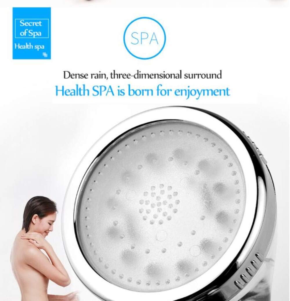 LIJUCAI Cabezal de Ducha con Control de Temperatura del Agua LED Luz RGB Alta presión SPA Ducha de baño Filtro de aniones Bola Ahorro de Agua, Ducha de tamaño pequeño