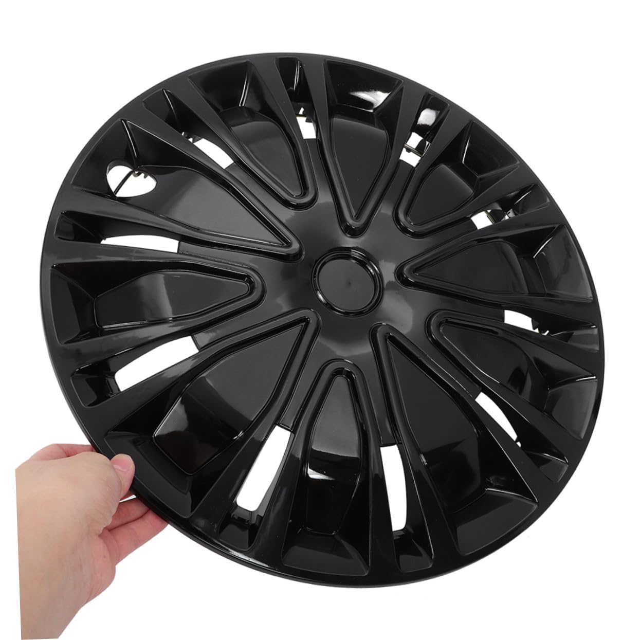 ERINGOGO Enjoliveurs Décoratifs De Moyeu De Roue 13 Pouces, Cache-moyeux Noirs Universels en PP Robuste, Protection Solide Débris Et Eau, Installation Rapide, Compatibles Voitures Toutes Saisons