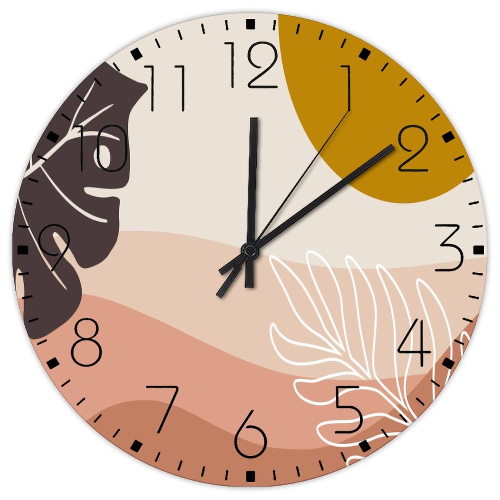 Horloge murale en bois pour cuisine et décoration de cheminée rustique