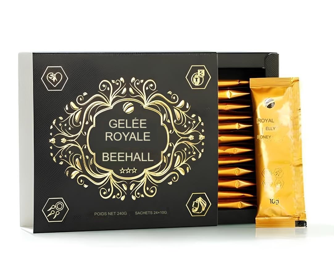 AG nature Gelée Royale Bio Pure Adulte Royal Jelly Honey - 24 Stick 10g - Miel Gelee Pour Immunité et Contre Fatigue Intense Épuisement de l'Homme