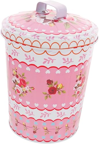 Tanque de almacenamiento de hojalata redondo para cocina, latas de galletas con tapa, recipiente hermético para galletas, lata de metal, bote, bote,