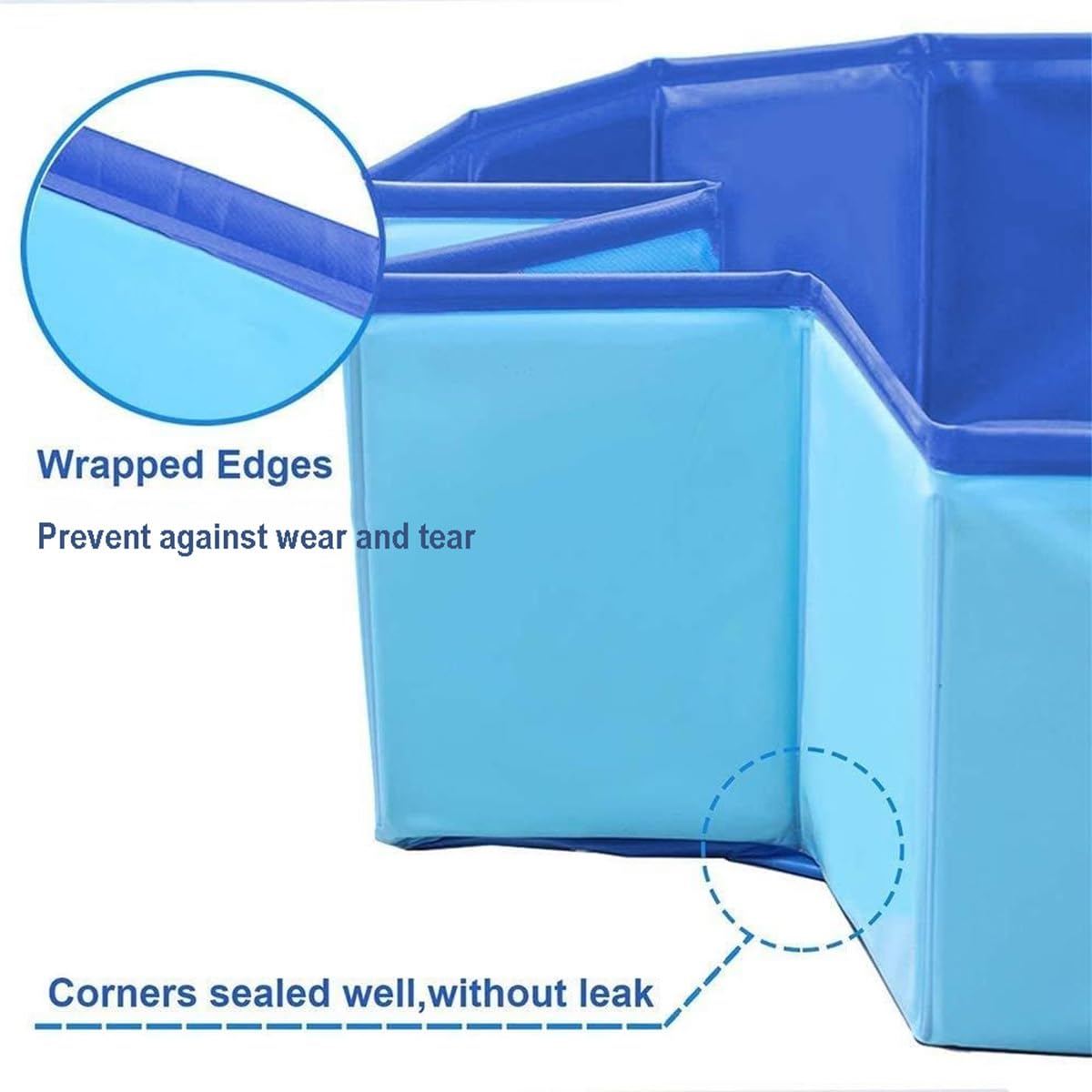 Piscina for Perros Plegable portátil de PVC for Perros Grandes, medianos y pequeños.(Dark Gray,97 * 16 in)