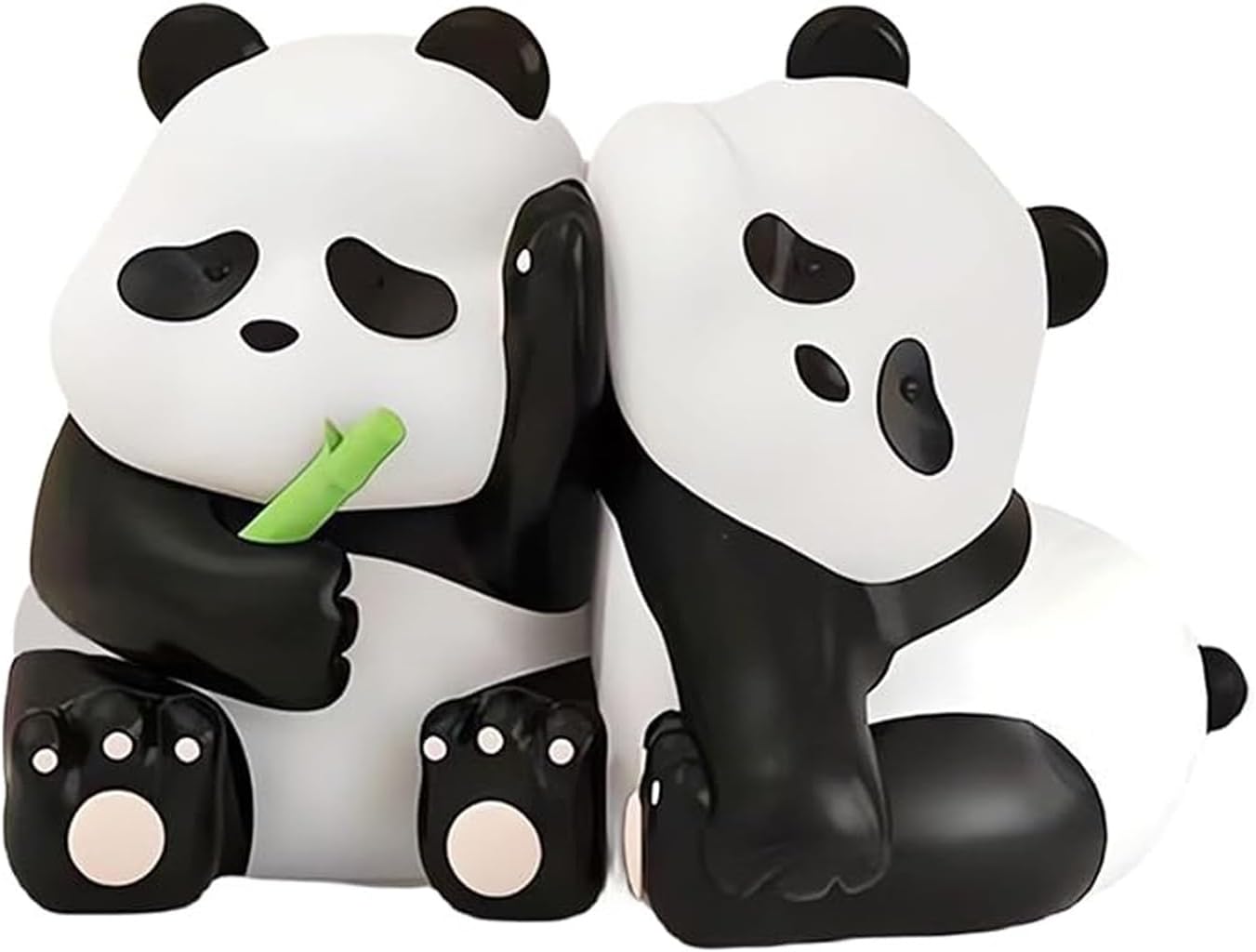 2pcs Cute Panda Decorative Bookends, Resin Unique Animal Book Ends, Fun Modern Home Sculptures, Modern Panda Statues, for Living Room Entrance, Bookshelf, Bedroom, Office Table Decorations