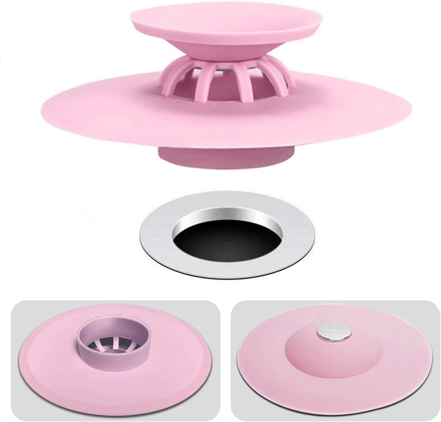 KPNG Shower Drain Stopper Hair Catcher Tub Stopper Silicone Drain Protector Drain Strainers for Kitchen Bathroom and Laundry (Pack of 1, Pink) (B08V8KP6V3) Amazon Price History, Amazon Price Tracker