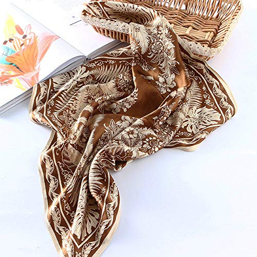 Square 100% Silk Scarves - 21" x 21" - Digital Printed Neckerchief Lightweight Scarf（4 Colors Available）4