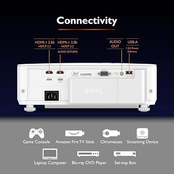 BenQ TK700 4K HDR Gaming Projector | HDMI 2.0 | 16ms Response w/ Enhanced Dark Visual Details | 3200 Lumens | 5W Speaker | 2D Keystone | 3D | PS5 Xbox