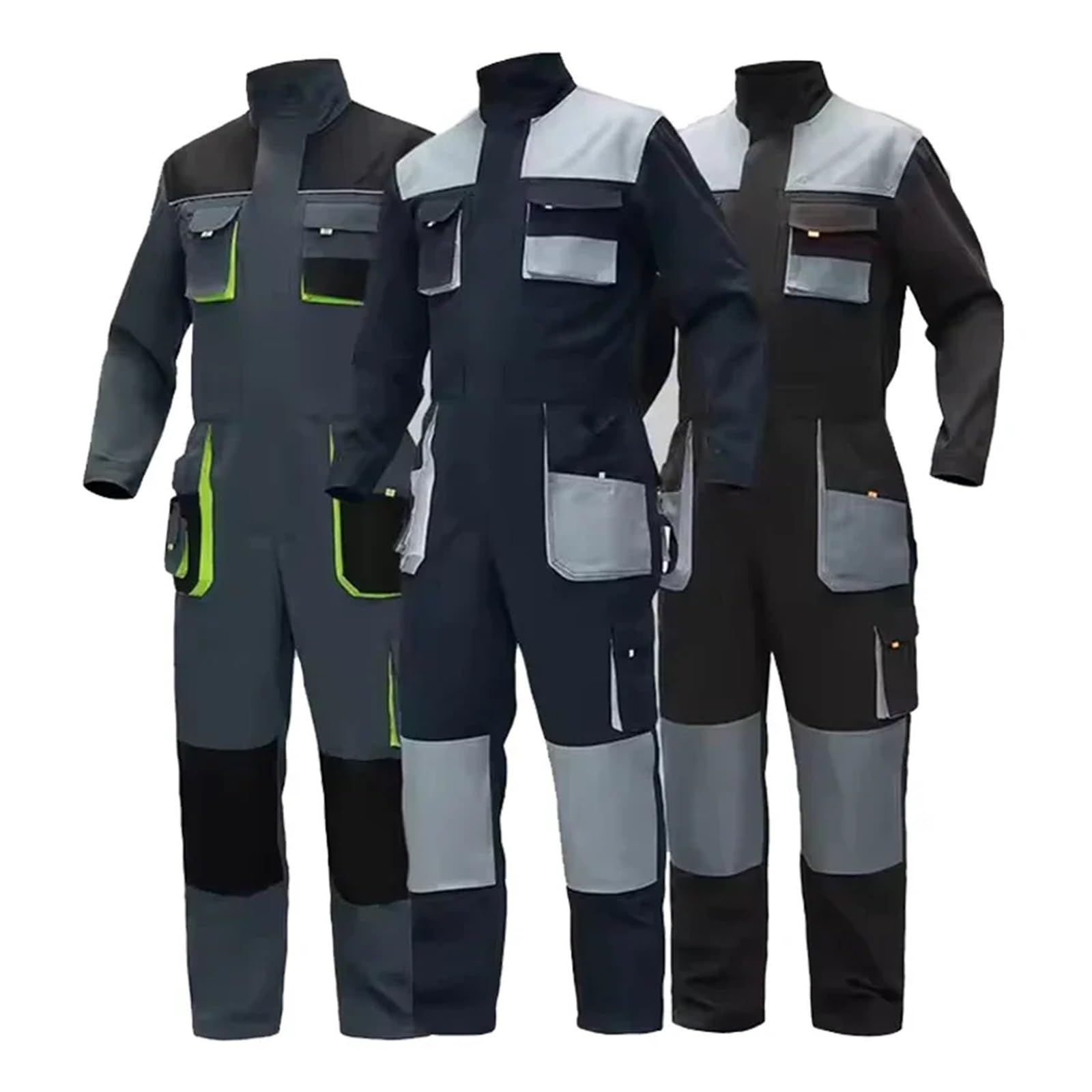 Tuta Da Lavoro Uomo Tute da lavoro Uomo Abbigliamento Edilizia Multi tasche funzionale Divise officina Tuta(Dark blue,190)
