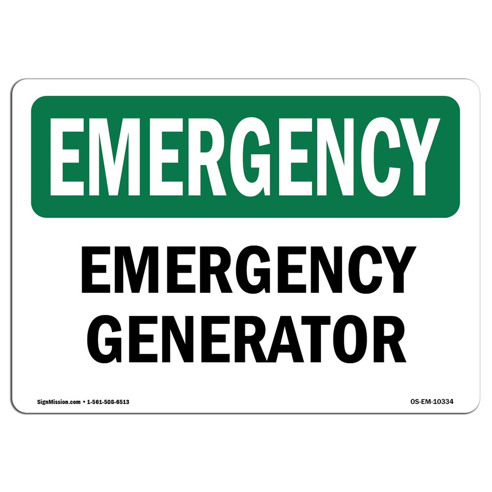 OSHA Emergency Sign - Generator | Vinyl Label Decal | Protect Your Business, Construction Site, Warehouse & Shop Area | Made in The USA