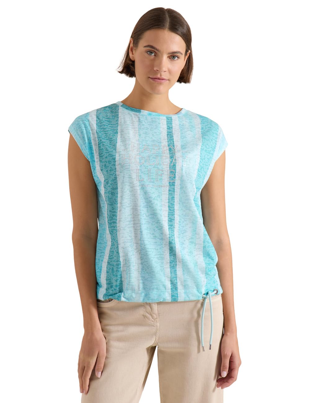 Cecil Crystal Mint Burnout T-Shirt L