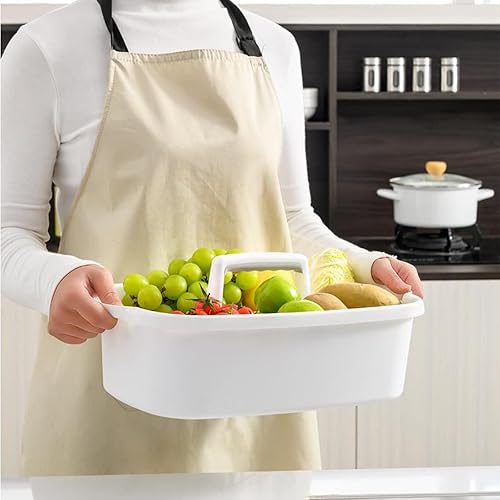 Miniatura 5 de JiatuA Organizador grande de suministros de limpieza con asa, cesta portátil de ducha, cubo de plástico, almacenamiento de herramientas para baño,