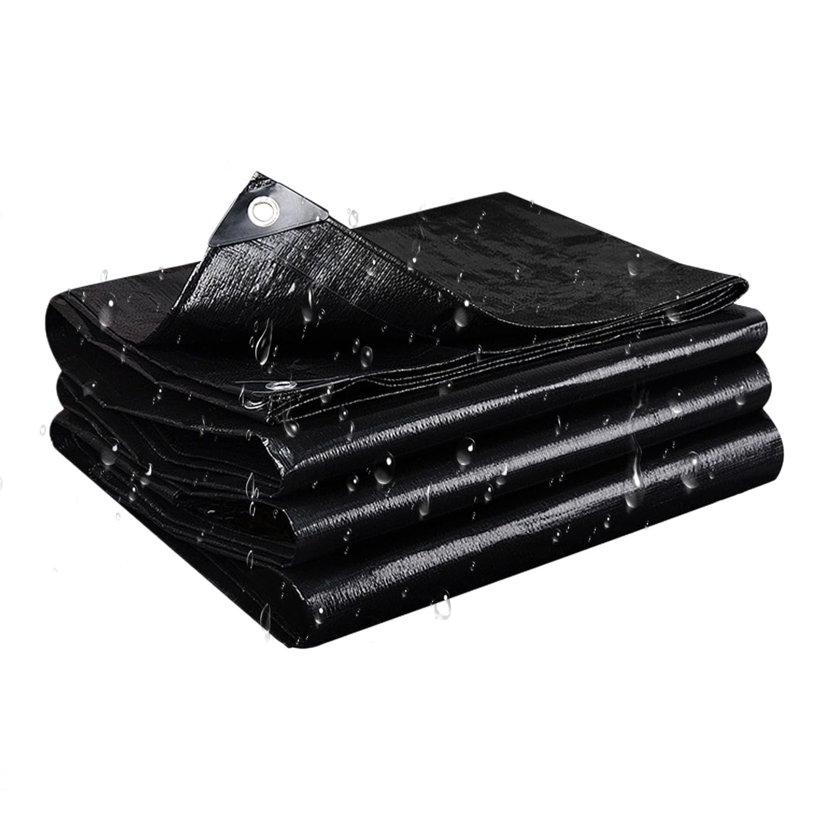 Heavy-Du - Telone impermeabile 220 x 260 cm, in resina resistente agli strappi, per legno, piscina, tupolini, auto, protezione UV contro sole, pioggia, raggio, colore: nero